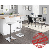 LumiSource BS-TW-MIRAGE W Mirage Barstool with Swivel in White